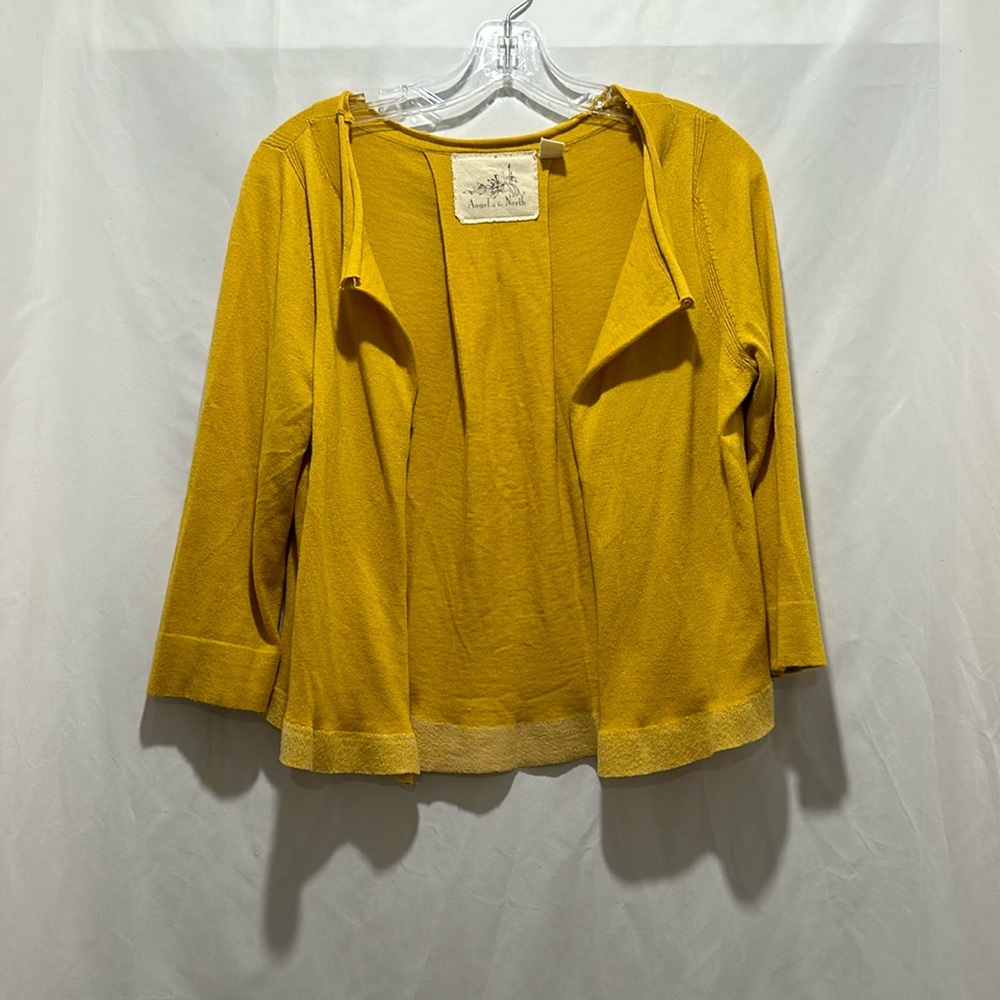 Anthropology Angel of the North Yellow Cardigan SZ S